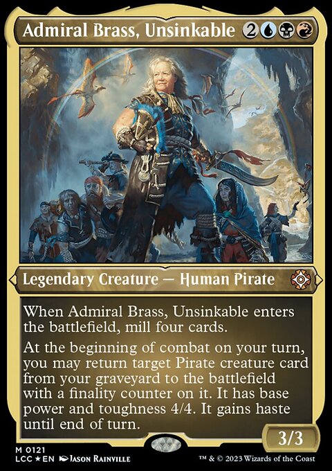 Admiral Brass, Unsinkable, The Lost Caverns of Ixalan Commander #121, Magic: The Gathering card