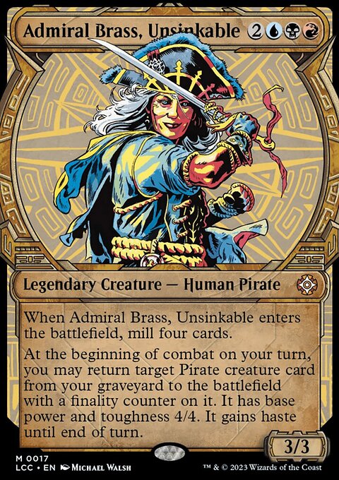 Admiral Brass, Unsinkable, The Lost Caverns of Ixalan Commander #17, Magic: The Gathering card
