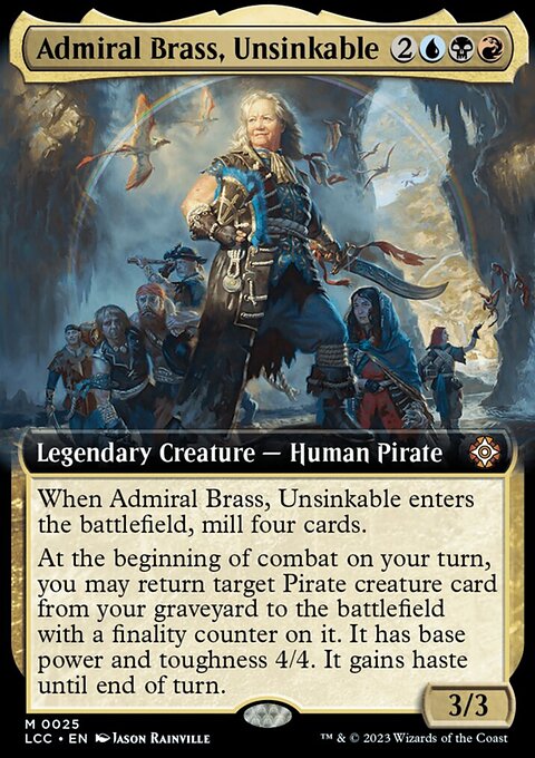 Admiral Brass, Unsinkable, The Lost Caverns of Ixalan Commander #25, Magic: The Gathering card