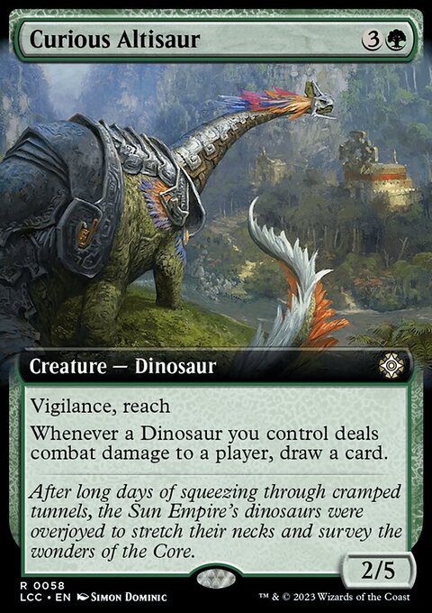 Curious Altisaur, The Lost Caverns of Ixalan Commander #58, Magic: The Gathering card