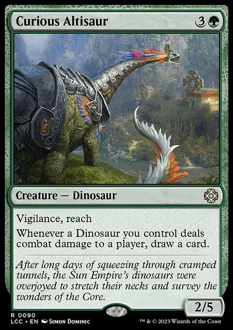 Curious Altisaur, The Lost Caverns of Ixalan Commander #90, Magic: The Gathering card