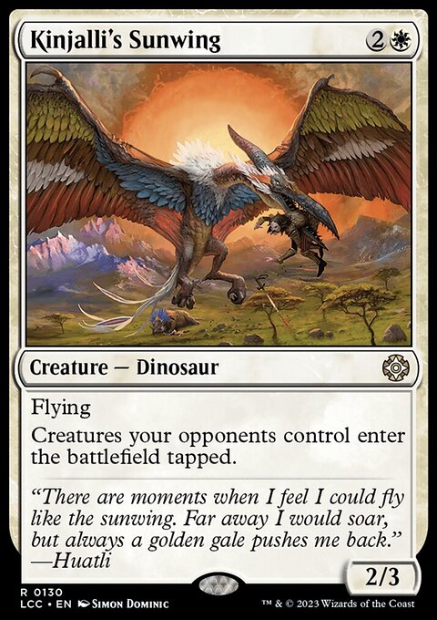Kinjalli's Sunwing, The Lost Caverns of Ixalan Commander #130, Magic: The Gathering card