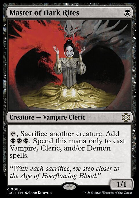 Master of Dark Rites, The Lost Caverns of Ixalan Commander #83, Magic: The Gathering card