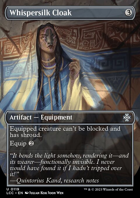 Whispersilk Cloak, The Lost Caverns of Ixalan Commander #119, Magic: The Gathering card