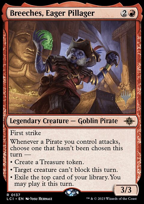 Breeches, Eager Pillager, The Lost Caverns of Ixalan Promos #137p, Magic: The Gathering card