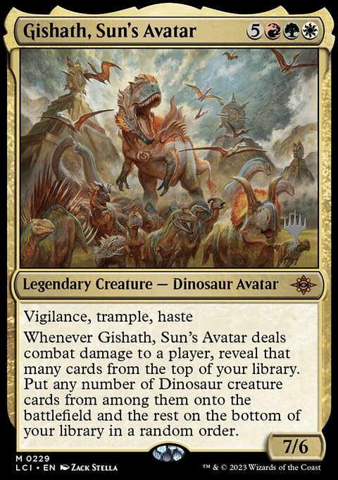 Gishath, Sun's Avatar, The Lost Caverns of Ixalan Promos #229p, Magic: The Gathering card