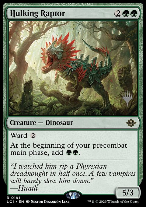Hulking Raptor, The Lost Caverns of Ixalan Promos #191p, Magic: The Gathering card