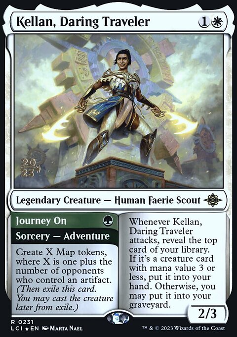 Kellan, Daring Traveler // Journey On, The Lost Caverns of Ixalan Promos #231s, Magic: The Gathering card
