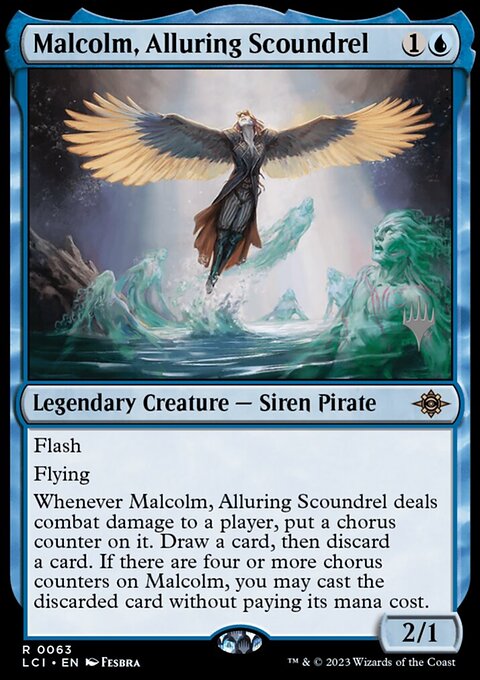 Malcolm, Alluring Scoundrel, The Lost Caverns of Ixalan Promos #63p, Magic: The Gathering card