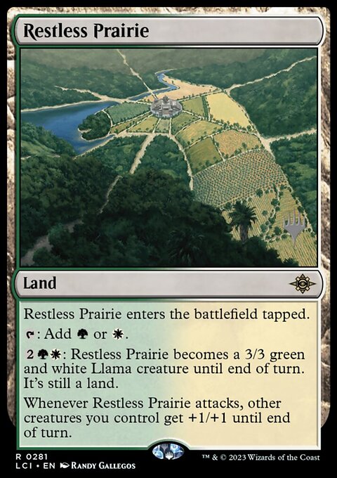 Restless Prairie, The Lost Caverns of Ixalan Promos #281p, Magic: The Gathering card