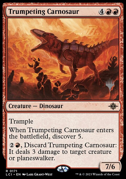 Trumpeting Carnosaur, The Lost Caverns of Ixalan Promos #171p, Magic: The Gathering card