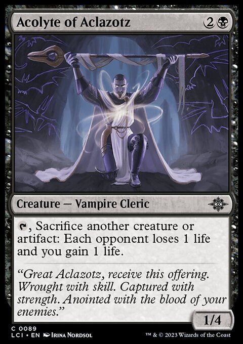 Acolyte of Aclazotz, The Lost Caverns of Ixalan #89, Magic: The Gathering card