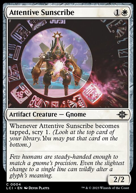 Attentive Sunscribe, The Lost Caverns of Ixalan #4, Magic: The Gathering card