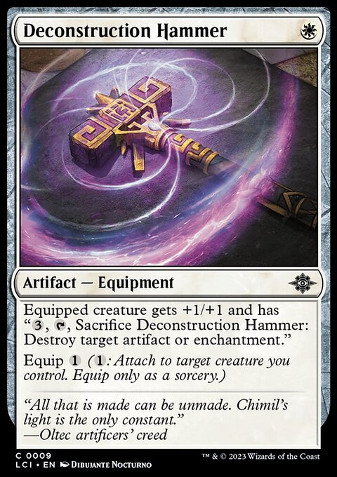Deconstruction Hammer, The Lost Caverns of Ixalan #9, Magic: The Gathering card