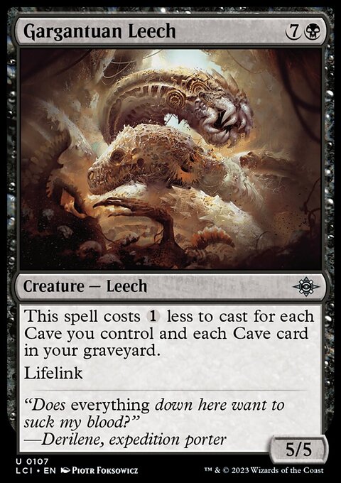 Gargantuan Leech, The Lost Caverns of Ixalan #107, Magic: The Gathering card