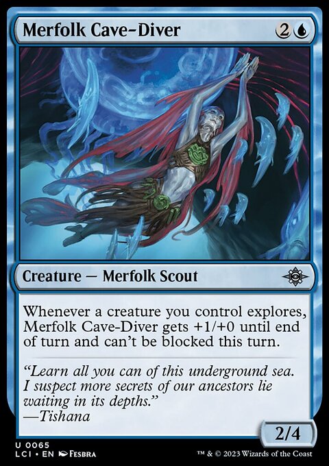 Merfolk Cave-Diver, The Lost Caverns of Ixalan #65, Magic: The Gathering card