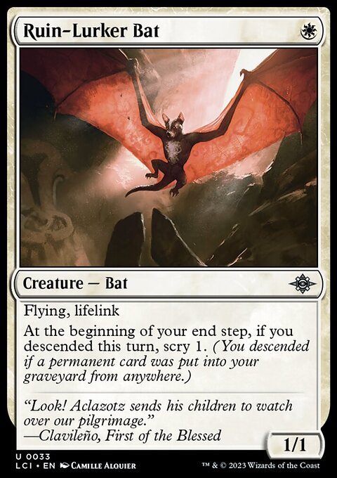 Ruin-Lurker Bat, The Lost Caverns of Ixalan #33, Magic: The Gathering card