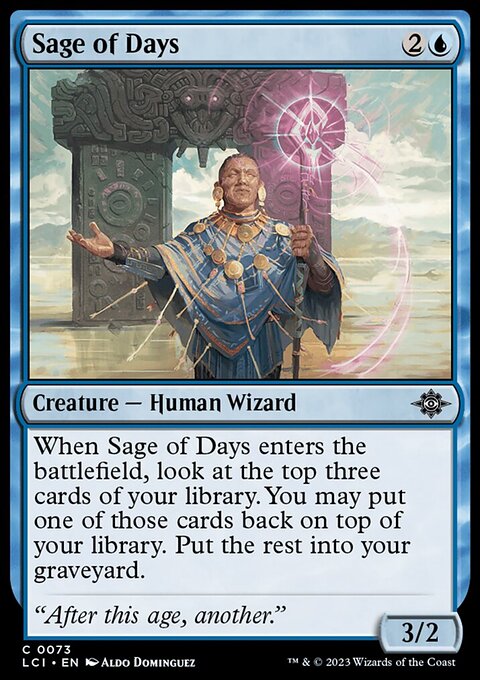 Sage of Days, The Lost Caverns of Ixalan #73, Magic: The Gathering card