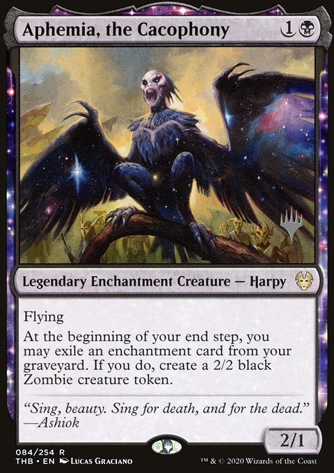 Aphemia, the Cacophony, Theros Beyond Death Promos #84p, Magic: The Gathering card