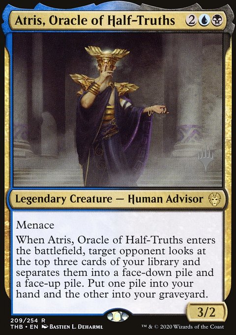 Atris, Oracle of Half-Truths, Theros Beyond Death Promos #209p, Magic: The Gathering card
