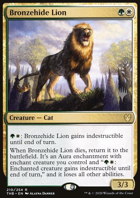 Bronzehide Lion, Theros Beyond Death Promos #210p, Magic: The Gathering card