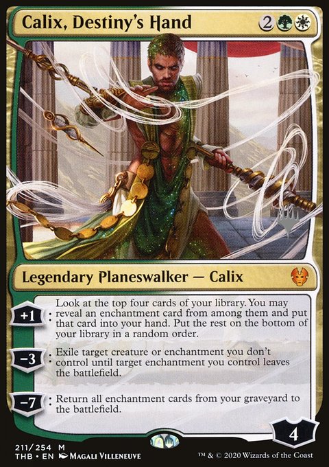 Calix, Destiny's Hand, Theros Beyond Death Promos #211p, Magic: The Gathering card