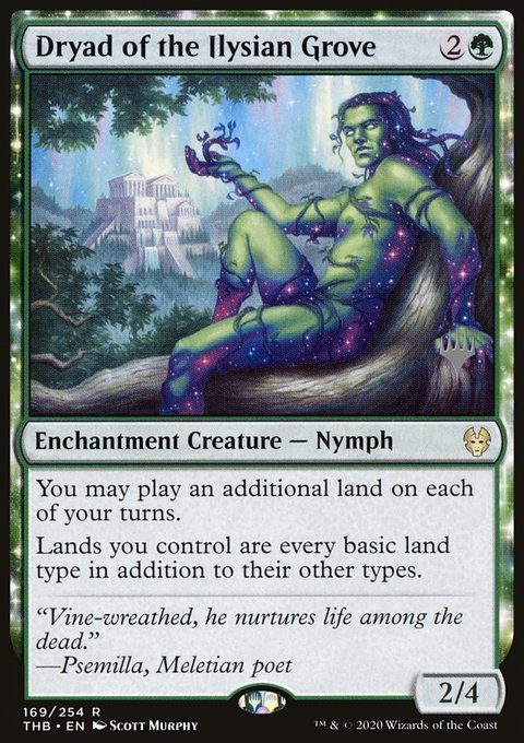 Dryad of the Ilysian Grove, Theros Beyond Death Promos #169p, Magic: The Gathering card