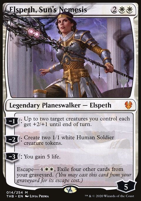 Elspeth, Sun's Nemesis, Theros Beyond Death Promos #14p, Magic: The Gathering card
