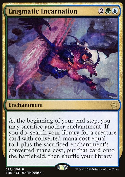 Enigmatic Incarnation, Theros Beyond Death Promos #215p, Magic: The Gathering card