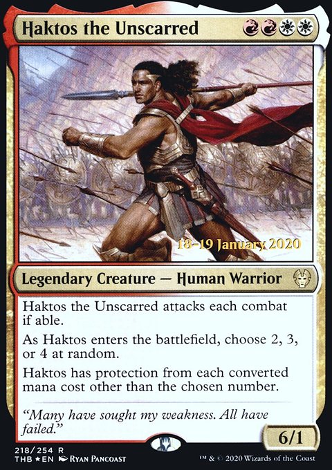 Haktos the Unscarred, Theros Beyond Death Promos #218s, Magic: The Gathering card