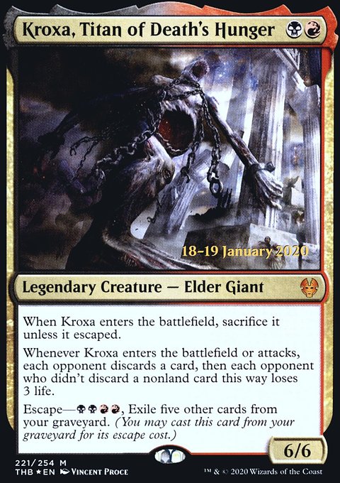 Kroxa, Titan of Death's Hunger, Theros Beyond Death Promos #221s, Magic: The Gathering card