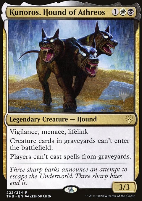 Kunoros, Hound of Athreos, Theros Beyond Death Promos #222p, Magic: The Gathering card