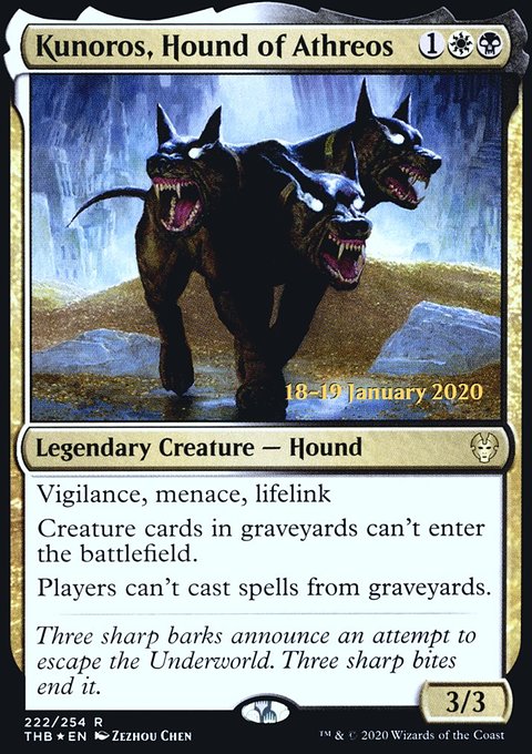 Kunoros, Hound of Athreos, Theros Beyond Death Promos #222s, Magic: The Gathering card