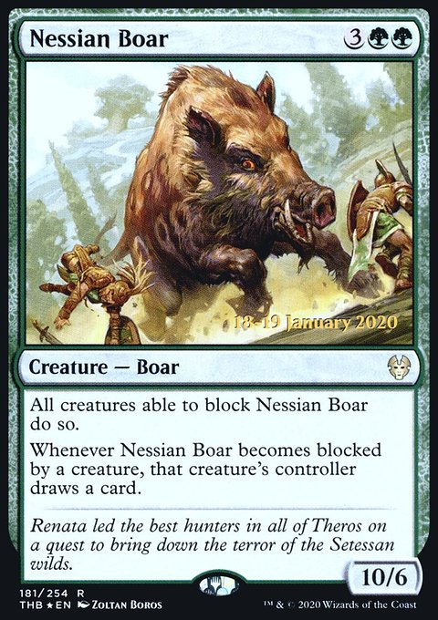 Nessian Boar, Theros Beyond Death Promos #181s, Magic: The Gathering card