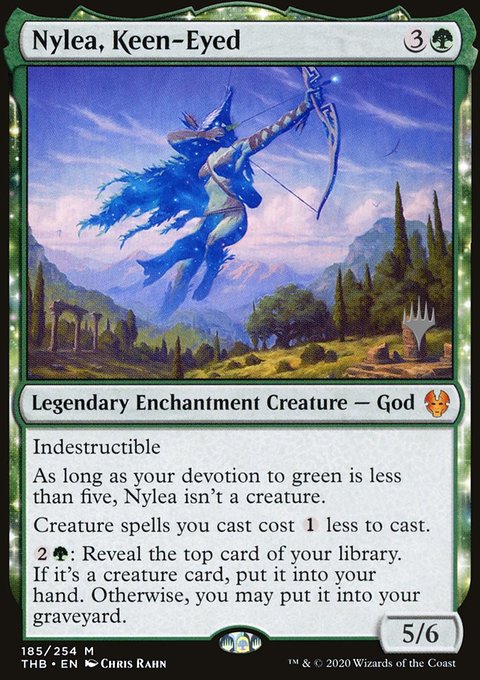 Nylea, Keen-Eyed, Theros Beyond Death Promos #185p, Magic: The Gathering card