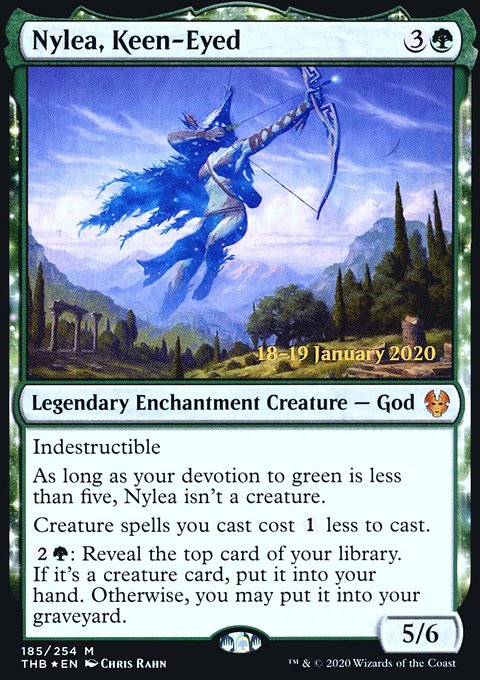 Nylea, Keen-Eyed, Theros Beyond Death Promos #185s, Magic: The Gathering card