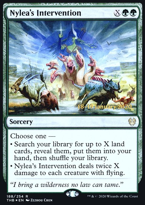 Nylea's Intervention, Theros Beyond Death Promos #188s, Magic: The Gathering card