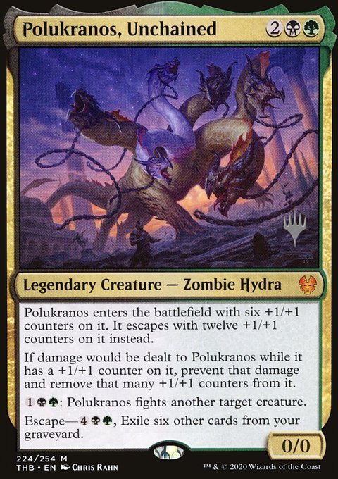 Polukranos, Unchained, Theros Beyond Death Promos #224p, Magic: The Gathering card