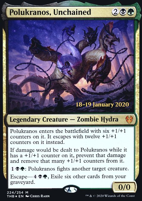 Polukranos, Unchained, Theros Beyond Death Promos #224s, Magic: The Gathering card