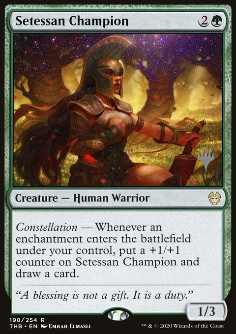 Setessan Champion, Theros Beyond Death Promos #198p, Magic: The Gathering card