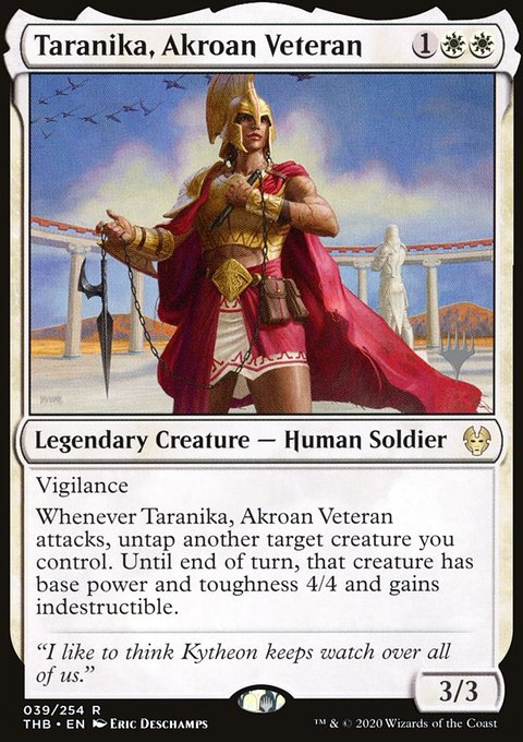 Taranika, Akroan Veteran, Theros Beyond Death Promos #39p, Magic: The Gathering card