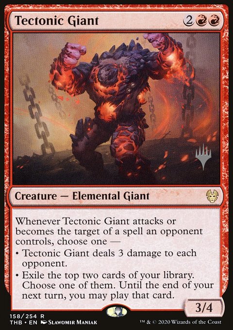 Tectonic Giant, Theros Beyond Death Promos #158p, Magic: The Gathering card