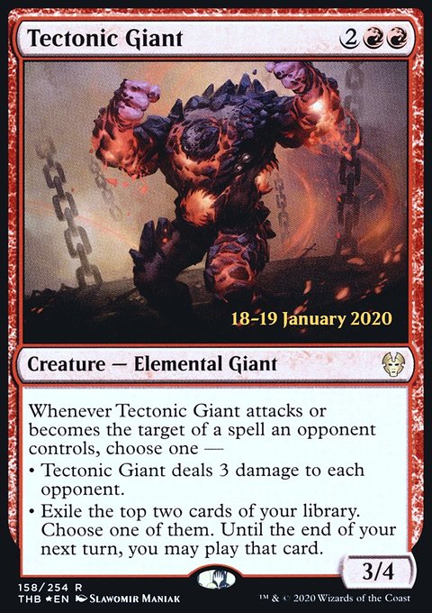 Tectonic Giant, Theros Beyond Death Promos #158s, Magic: The Gathering card
