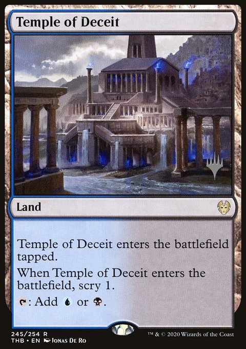 Temple of Deceit, Theros Beyond Death Promos #245p, Magic: The Gathering card
