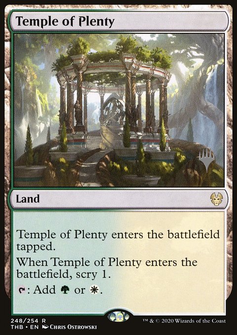 Temple of Plenty, Theros Beyond Death Promos #248p, Magic: The Gathering card