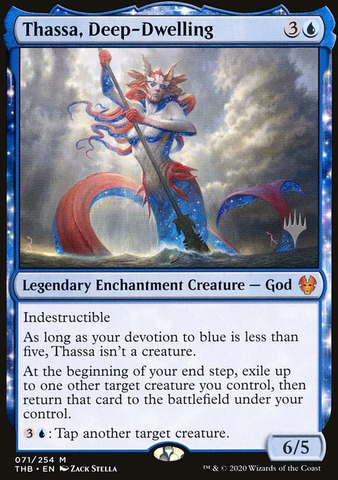 Thassa, Deep-Dwelling, Theros Beyond Death Promos #71p, Magic: The Gathering card