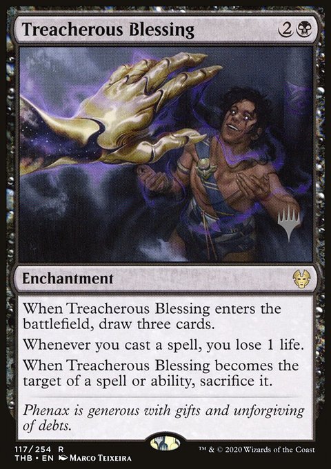Treacherous Blessing, Theros Beyond Death Promos #117p, Magic: The Gathering card