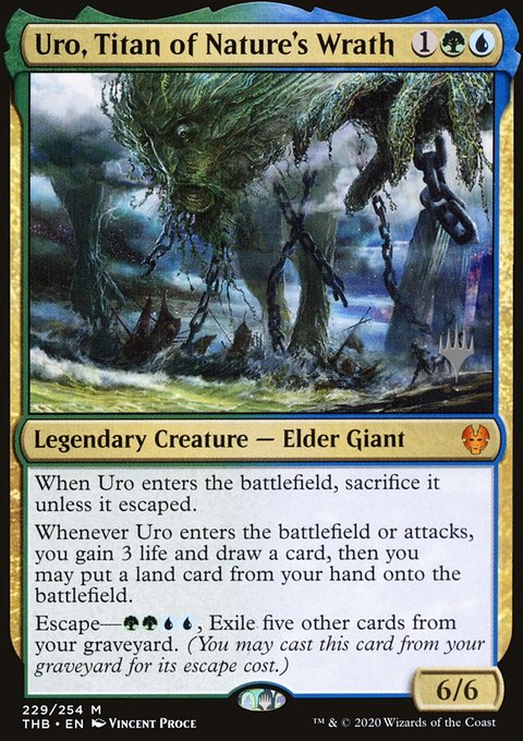 Uro, Titan of Nature's Wrath, Theros Beyond Death Promos #229p, Magic: The Gathering card