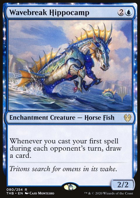 Wavebreak Hippocamp, Theros Beyond Death Promos #80p, Magic: The Gathering card