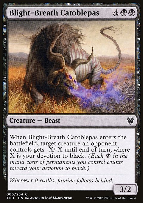 Blight-Breath Catoblepas, Theros Beyond Death #86, Magic: The Gathering card